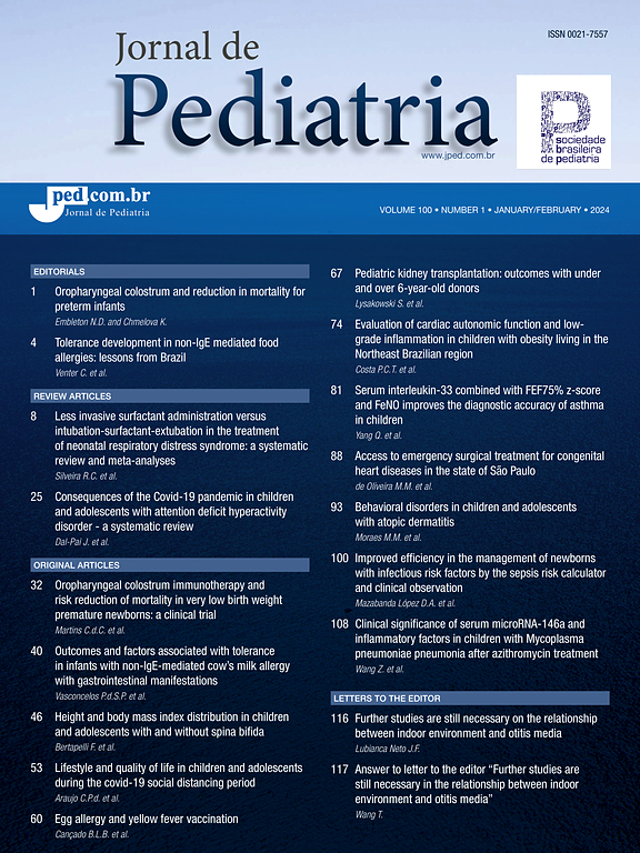Go to journal home page - Jornal de Pediatria